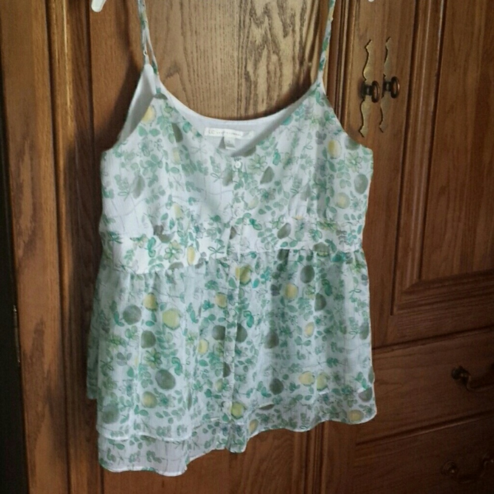 LC summer top L green camisole